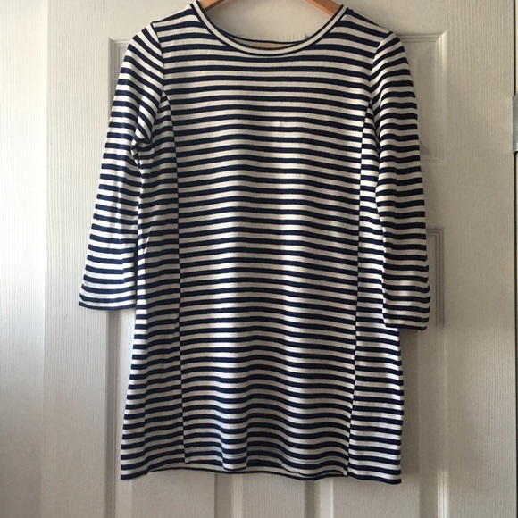 J. Crew Blue Stripe T-Shirt Dress